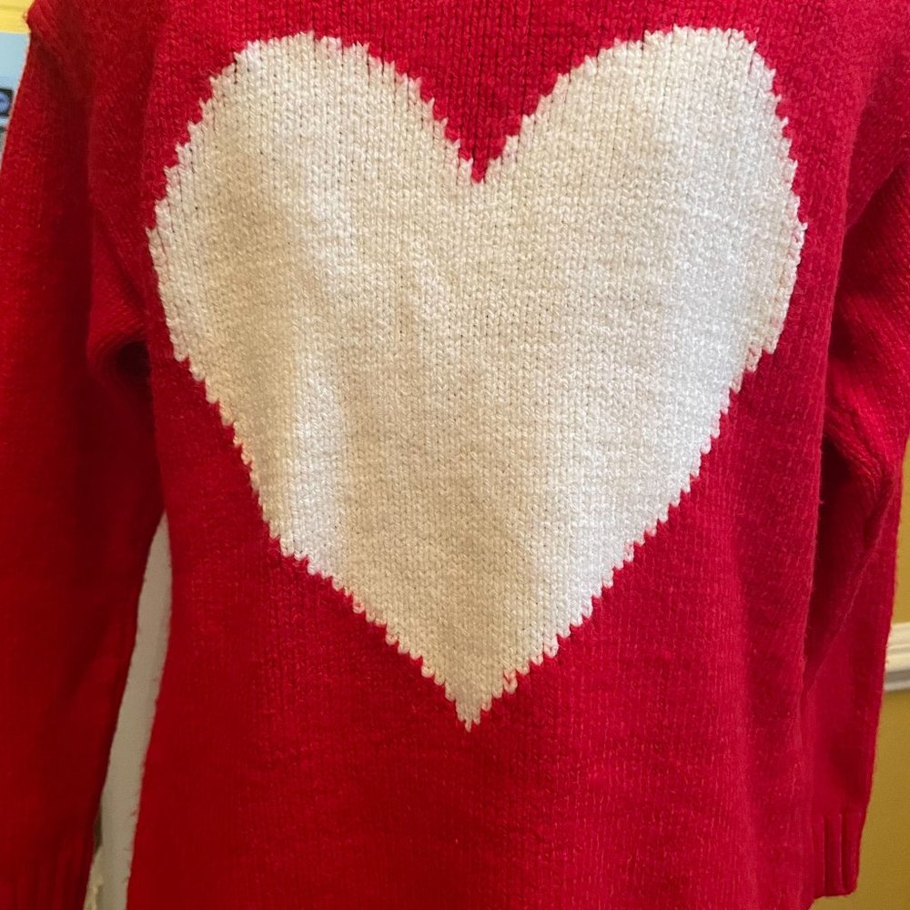 CHARTER CLUB RED OPEN FRONT LNG SLV CARDIGAN W/ FRONT POCKETS & WHIT…